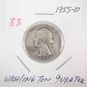 lot 83 image: 1955-D Washington Quarter
