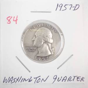 lot 84 image: 1957-D Washington Quarter
