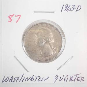 lot 87 image: 1963-D Washington Quarter