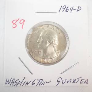 lot 89 image: 1964-D Washington Quarter