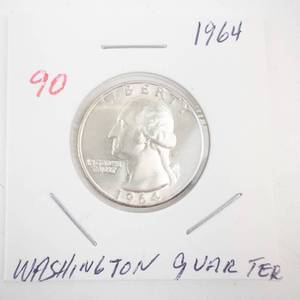 lot 90 image: 1964 Washington Quarter