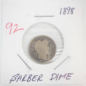 lot 92 image: 1898 Barber Dime