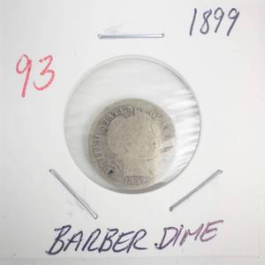 lot 93 image: 1899 Barber Dime