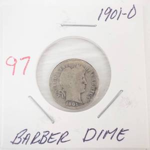 lot 97 image: 1901-D Barber Dime