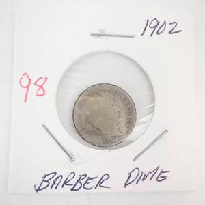 lot 98 image: 1902 Barber Dime