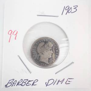 lot 99 image: 1903 Barber Dime