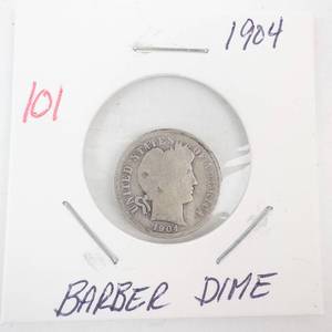 lot 101 image: 1904 Barber Dime