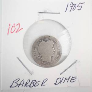 lot 102 image: 1905 Barber Dime