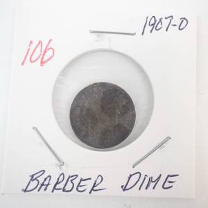 lot 106 image: 1907-O Barber Dime