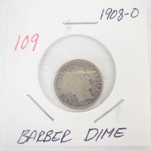 lot 109 image: 1908-O Barber Dime