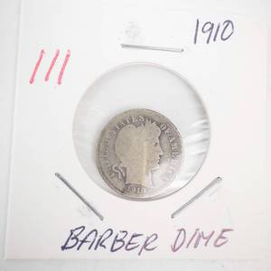 lot 111 image: 1910 Barber Dime