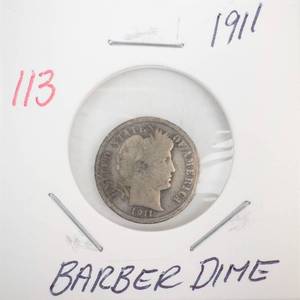 lot 113 image: 1911 Barber Dime