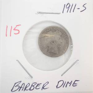 lot 115 image: 1911-S Barber Dime
