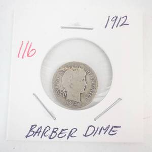 lot 116 image: 1912 Barber Dime