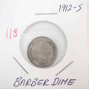 lot 118 image: 1912-S Barber Dime