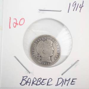 lot 120 image: 1914 Barber Dime