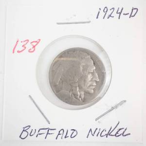 lot 138 image: 1924-D Buffalo Nickel
