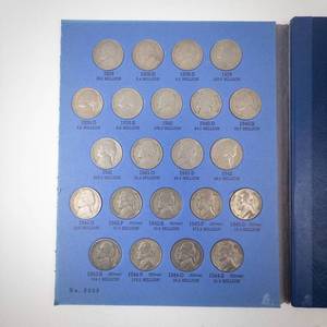 lot 146 image: 1 set of 65 Jefferson nickels including all silver nickels 1938 thru 1961
