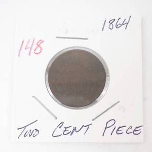 lot 148 image: 1864 Civil War era 2 cent piece