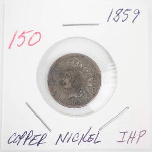lot 150 image: 1859 Copper Nickel Indian Head Penny