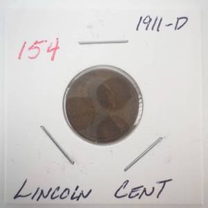 lot 154 image: 1911-D Lincoln Cent