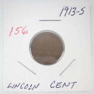lot 156 image: 1913-S Lincoln Cent