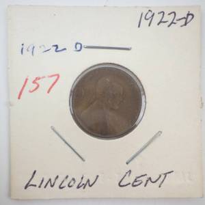 lot 157 image: 1922-D Lincoln Cent