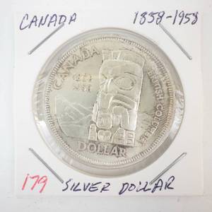 lot 179 image: 1858-1958 British Columbia Canadian Silver Dollar