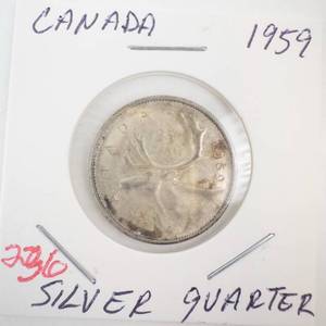 lot 236 image: 1959 Canadian Silver Quarter