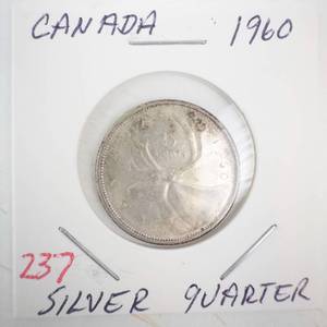 lot 237 image: 1960 Canadian Silver Quarter