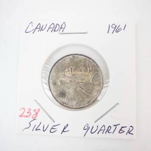 lot 238 image: 1961 Canadian Silver Quarter