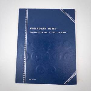 lot 252 image: 31) Canadian silver dime collection in Whitman folder 1938 thru 1968