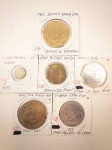 lot 290 image: 6 various Trade tokens, Tax tokens, Expo tokens