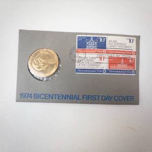 lot 291 image: 1974 Bicentennial First Day Cover Medal