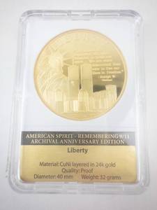 lot 337 image: Liberty Commemorative Coin - 911 Archival Edition By American Mint