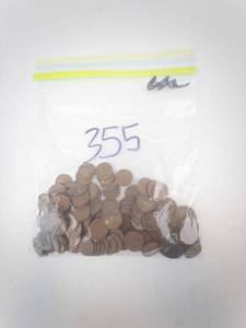 lot 355 image: Wheat Pennies - Lincoln Cent 1 lb Bag. CHECK DISC