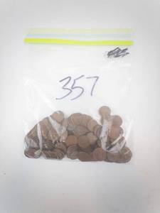 lot 357 image: Wheat Pennies - Lincoln Cent 1 lb Bag. CHECK DISC