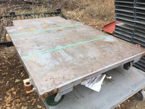 lot 117 image: Heavy Rolling Steel PlatformCart