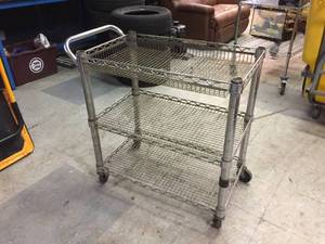 lot 129 image: NSF Rolling ShelfCart 30 x 18 Basket Shelves