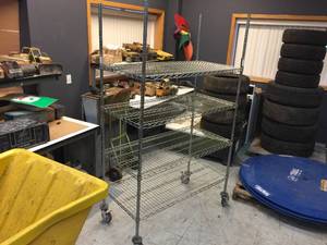 lot 169 image: NSF Rolling Wire Shelf 48 x 24 x 80 - 4 Shelves