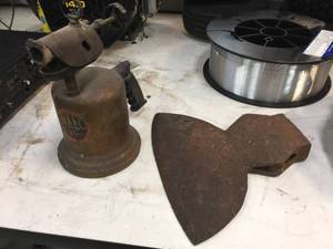 lot 181 image: Antique Broad Axe Head  Wall Torch