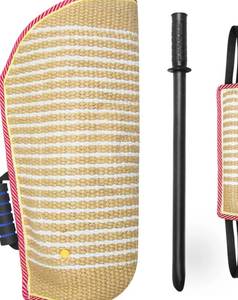 lot 208 image: Dog Bite Training Set Bit Sleeve Agitation Stick and Tug Toy $56.99 Retail - Brand New