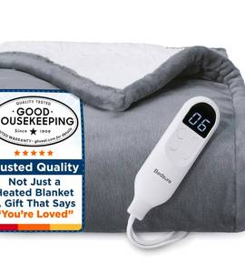 lot 214 image: Heated Throw Blanket 50 x 60 with 6 Settings $39.99 Retail - Brand New