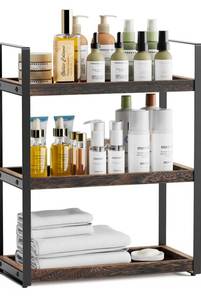 lot 226 image: 3 Tier Bathroom Counter Organizer Brown - Brand New