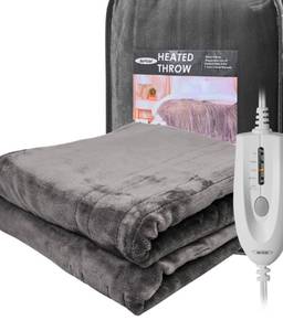 lot 228 image: Heated Throw Blanket 50 x 60 with 4 Heat Settings $39.99 Retail - Brand New