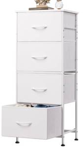 lot 237 image: 4 Drawer Tower Dresser White $42.99 Retail - Brand New