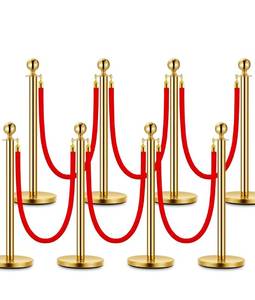 lot 246 image: Hollywood Red Carpet 6pc Velvet Carpet Rope Decor $124.99 Retail - Brand New
