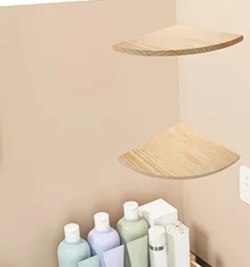 lot 264 image: One Wooden Wall Mounted Corner Shelf 15 34 $45.99 Retail - Brand New