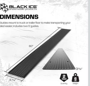 Black Ice Snowmobile Ski Guides 2 Pack 5ft $49.99 Retail - Brand New