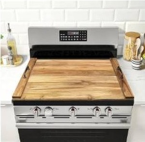 lot 276 image: Noodle Board Stove Cover with Handles Pine $69.99 Retail - Brand New